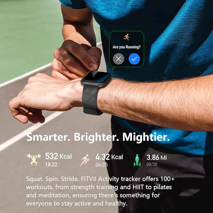 FITVII Health & Fitness Tracker, Smart Watch - Image 5