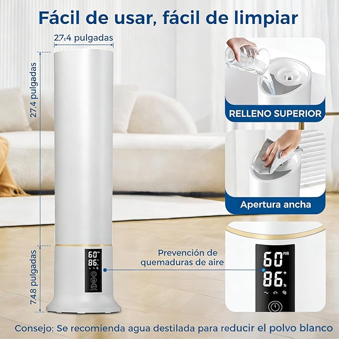 Humidifier Large Room, 2.4Gal Cool Mist Humidifiers - Image 7