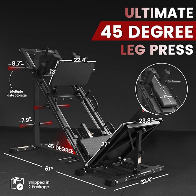 GMWD Leg Press Hack Squat Machine Combo, Leg Exercise Machine - Image 8