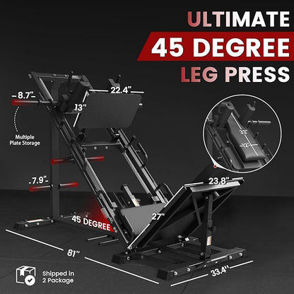 GMWD Leg Press Hack Squat Machine Combo, Leg Exercise Machine - Image 8