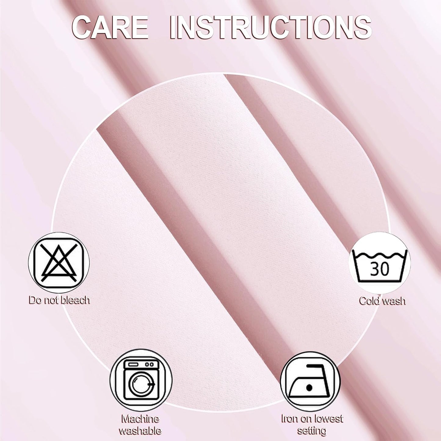 100% Blackout Curtains 52 x 84 Inches Long Thermal Insulated Baby Pink Curtains with Black Liner Set of 2 Panels for Nursery Room