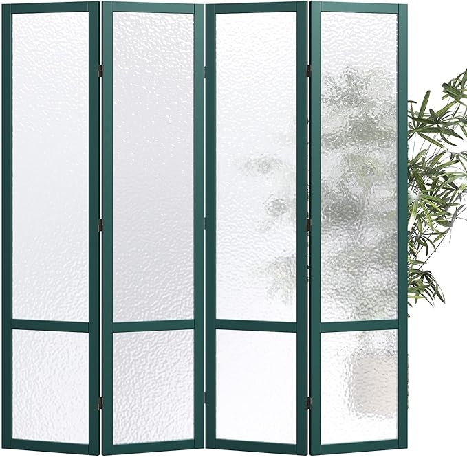 Acrylic Room Divider, 4-Panel Freestanding Partition Screen, Frosted by Svimi
