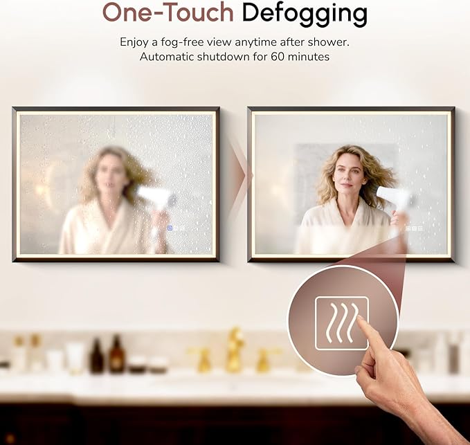USHOWER 40X30 LED Bathroom Mirror - Image 4