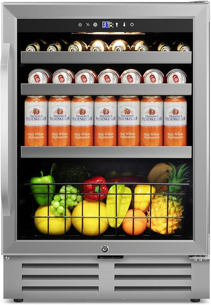 24" Beverage Refrigerator Cooler Under Counter, 180-Can Capacity, 24 Inch Wide by Velivi-SpecialistinFridge