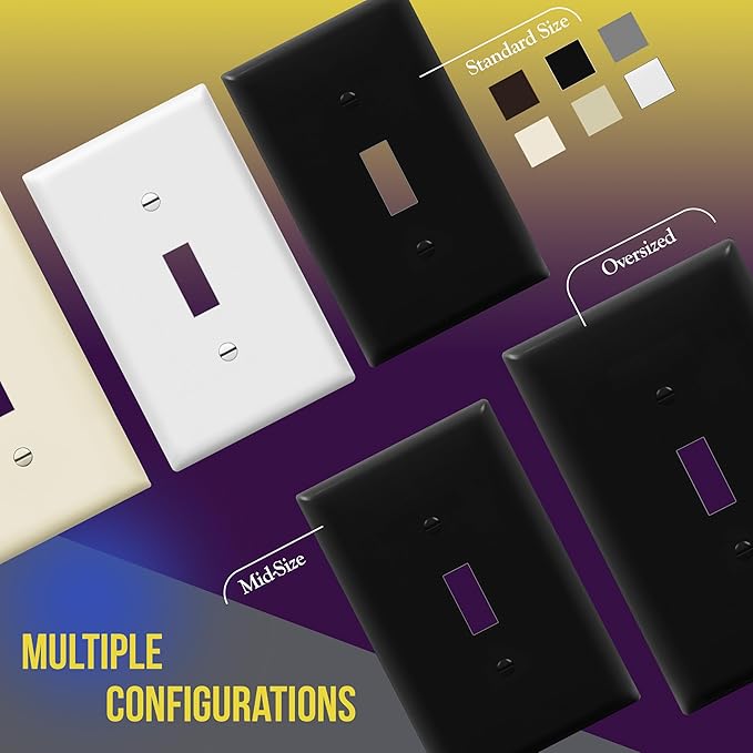 ENERLITES Toggle Light Switch Wall Plate, Gloss Finish, Standard Size 1-Gang - Image 7