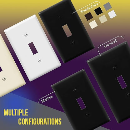 ENERLITES Toggle Light Switch Wall Plate, Gloss Finish, Standard Size 1-Gang - Image 7