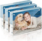 4x6 Acrylic Frame 3 Pack,20MM Thicker Frameless Clear Picture Frames | Freestanding Double Sided Magnetic Picture Frame,Acrylic Picture Frames for Desktop Display with Microfiber Cloth,Gift Ideal
