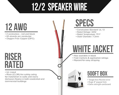 Voltive 12/2 Speaker Wire, Riser CL3R, 500ft - Image 2