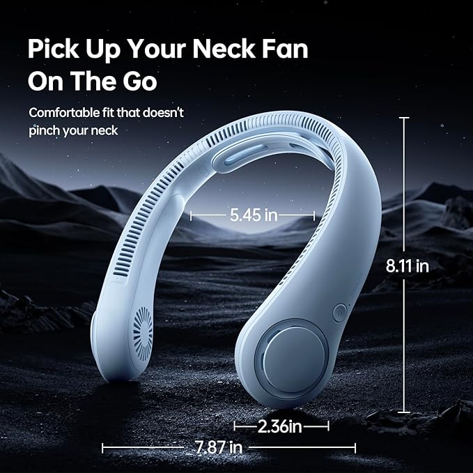 JISULIFE Portable Neck Fan Upgraded, Neckbrace Personal Hands Free, 5 Speed - Image 5