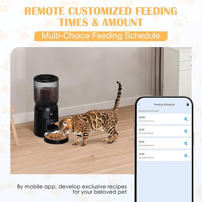 Automatic Cat Feeder with 2K Dual HD Cameras, 2.4/5G WiFi 6L Feeder, Pet Feeder - Image 5