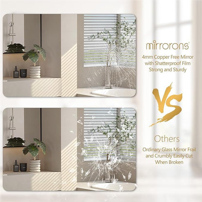 Mirrorons 18x24 Frameless Bathroom Mirror, Rounded Corner Bathroom Vanity Mirror - Image 8