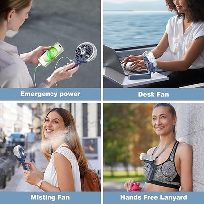 HandFan 4000mAh Upgraded Handheld Misting Fan, 50ml Water Tank, Rechargeable - Image 9