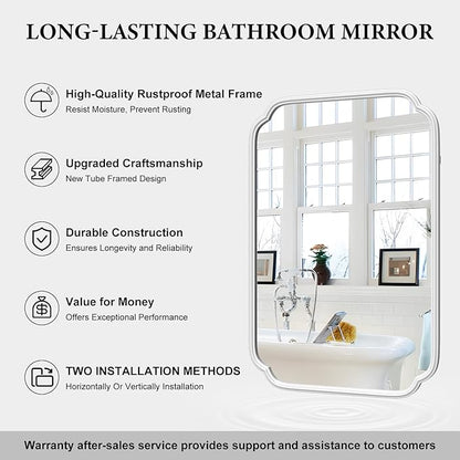 White Bathroom Mirror for Wall 20×30 Inch - Image 6