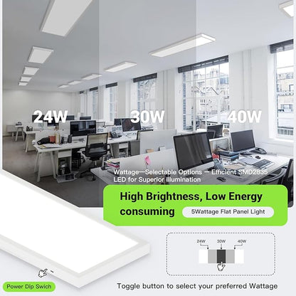 1x4 Led Flat Panel Light, 24W/30W/40W, 5200LM Smooth Triac Dimming 5CCT - Image 2