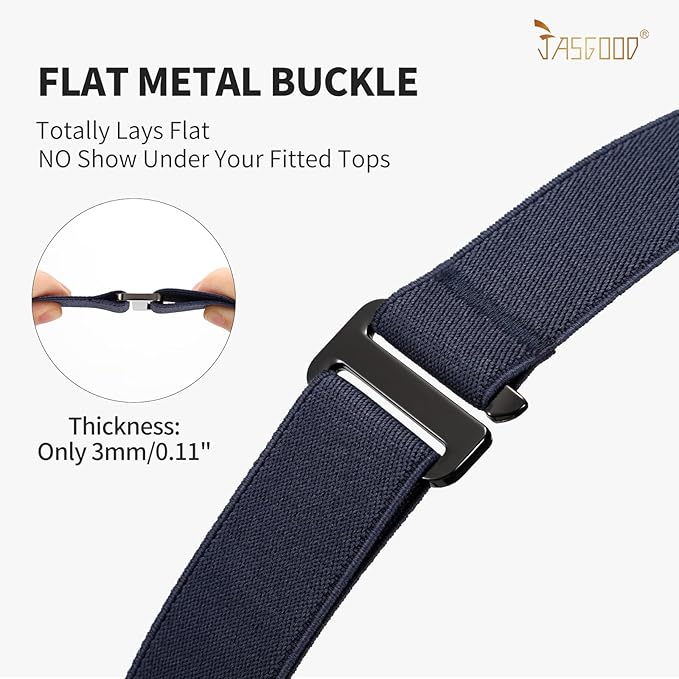 JASGOOD Women No Show Stretch Belt Elastic Web Strap Belt - Image 4
