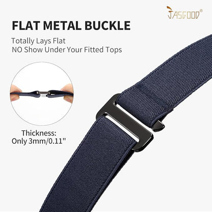JASGOOD Women No Show Stretch Belt Elastic Web Strap Belt - Image 4