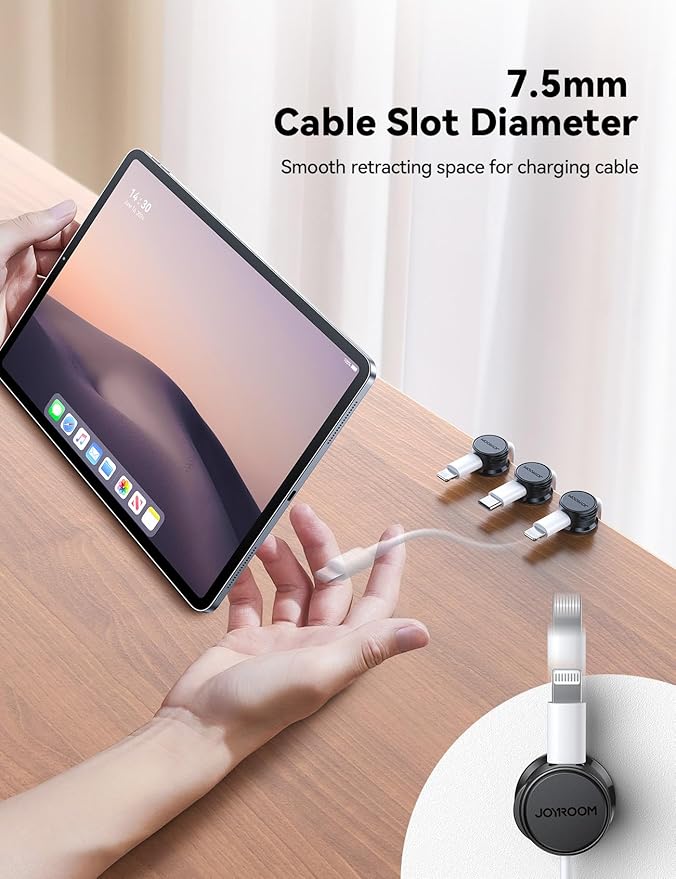 9 Pack Cable Management Cord Holder, JOYROOM Magnetic Cable Clips Adhesive Wire - Image 4