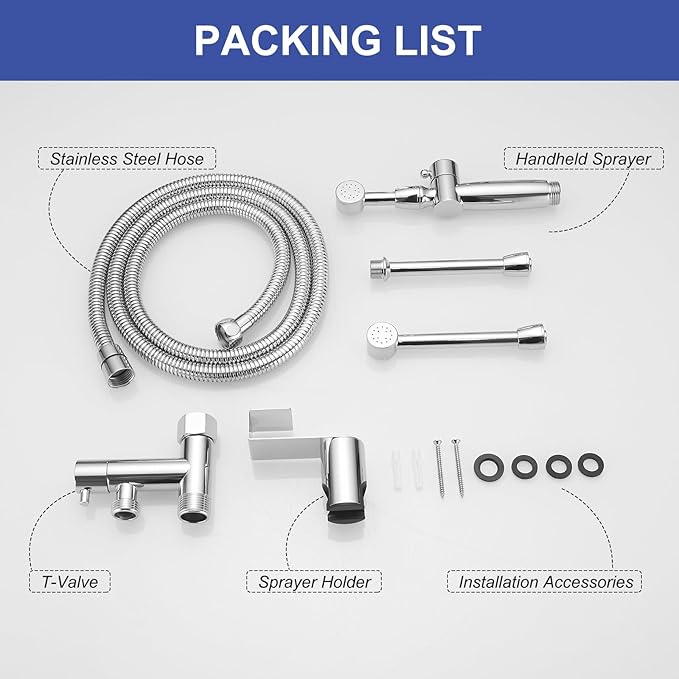 Chrome Handheld Bidet Sprayer Attachment - Image 5