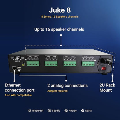 Juke-8: 8 Zone Multi-Room Amplifier | Built-in Music Streaming & Wireless App - Image 6