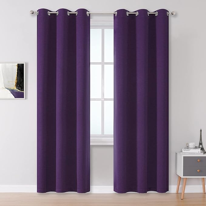 DUALIFE Royal Purple Blackout Curtains by DUALIFE