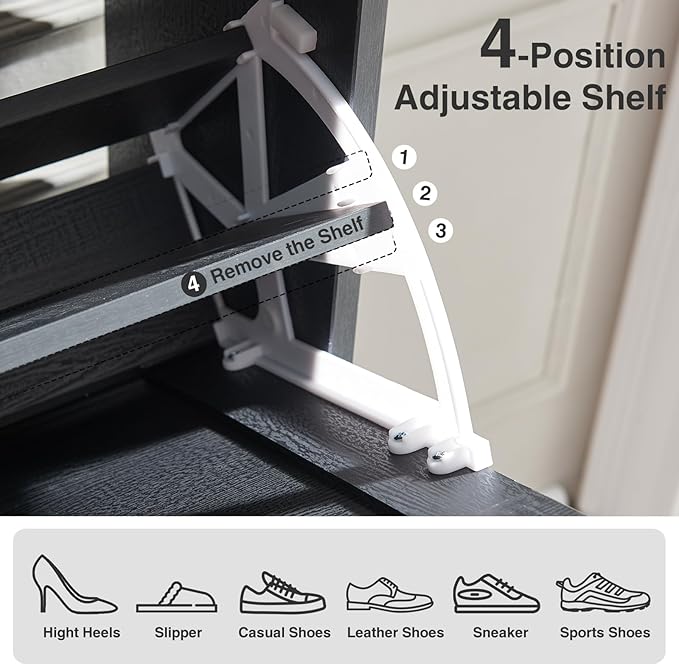 Shoe Storage Cabinet, Farmhouse Shoe Organizer - Image 5