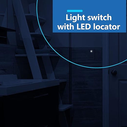 LIDER Minimalist Design Matte Finish Lighted Decorator Switch, Frameless Paddle - Image 5