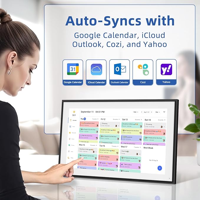 21.5 Inch Digital Calendar, Electronic Chore Chart, Smart Weekly and Monthly - Image 2