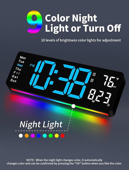 MASHI Digital Wall Clock, Auto-Dimming Wall Clock - Image 3