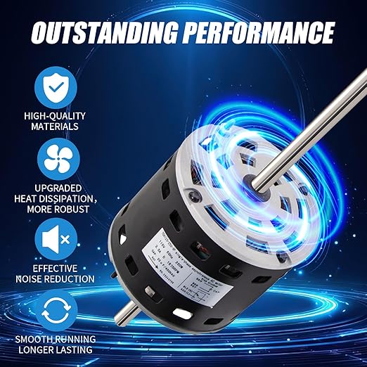 RV AC Fan Motor with Capacitor, 1/3 HP, 115 Volts, 1675 RPM, Replacement - Image 4