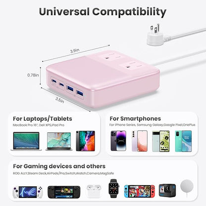 USB C Charger Block, 135W GaN Fast Charging Station Hub, 6-in-1 USB C Power - Image 2