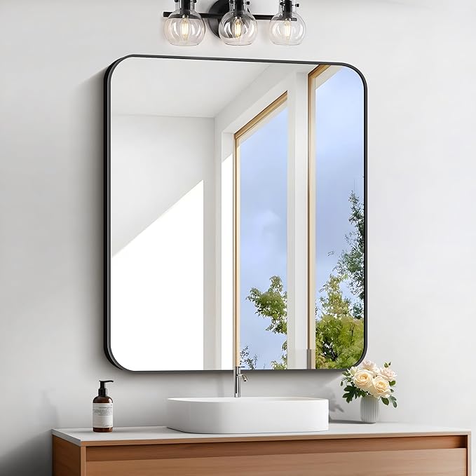 FORBATH Bathroom Mirror 30" x 36", Rectangle Black Bathroom Mirror - Image 7