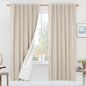 LAMIT 100% Blackout Oatmeal Linen Curtains, 80 Inches Linen Textured Thermal by LAMIT