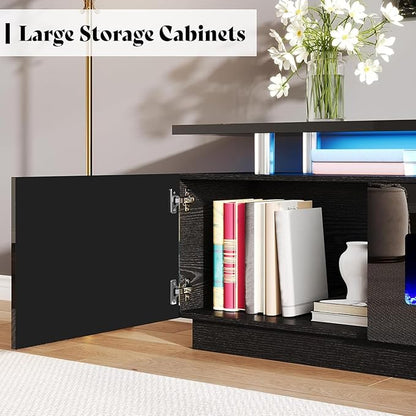 AMERLIFE 90" High Gloss 2 Tier TV Stand - Image 3