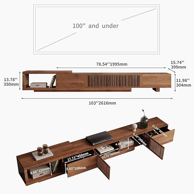 gaoyangjiaju Mid-Century Modern Expandable Coffee Table & TV Stand Set - Image 2