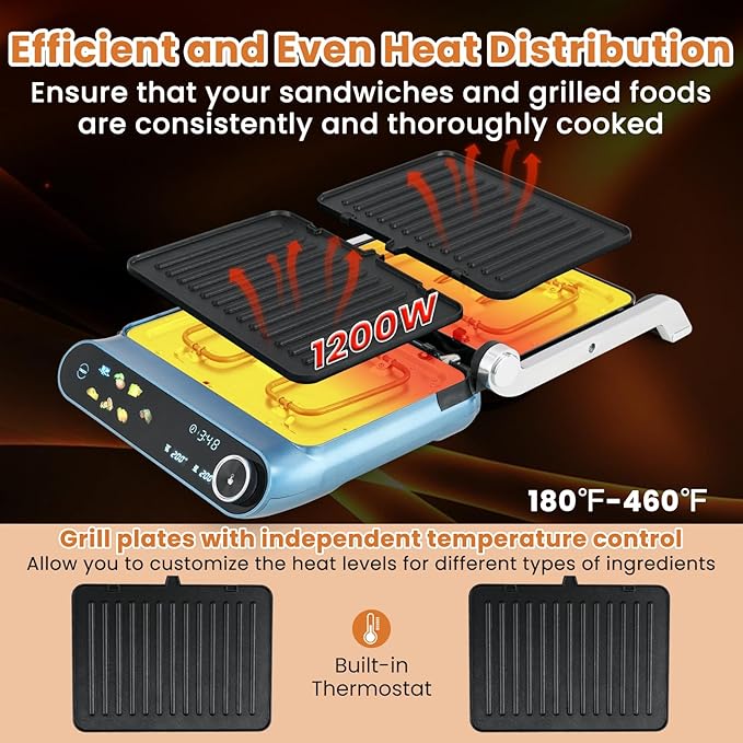 Giantex Panini Press Sandwich Maker, Electric Indoor Grill - Image 3