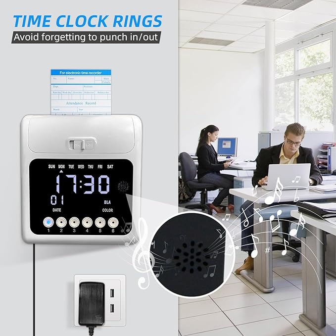 TooCust Time Clock Bundle for Small Business, Passcode Time Clock Punch Machine - Image 6