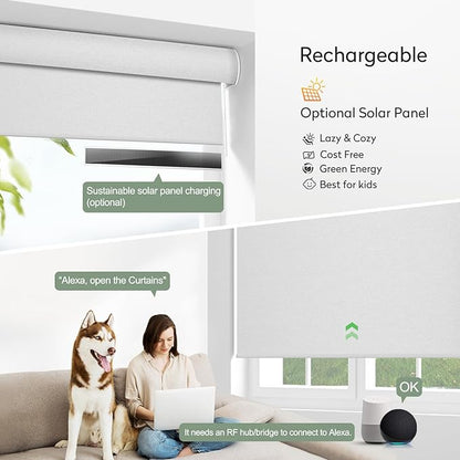 Zshine Motorized Blackout Window Blinds Customize Width Remote Control Wireless - Image 4