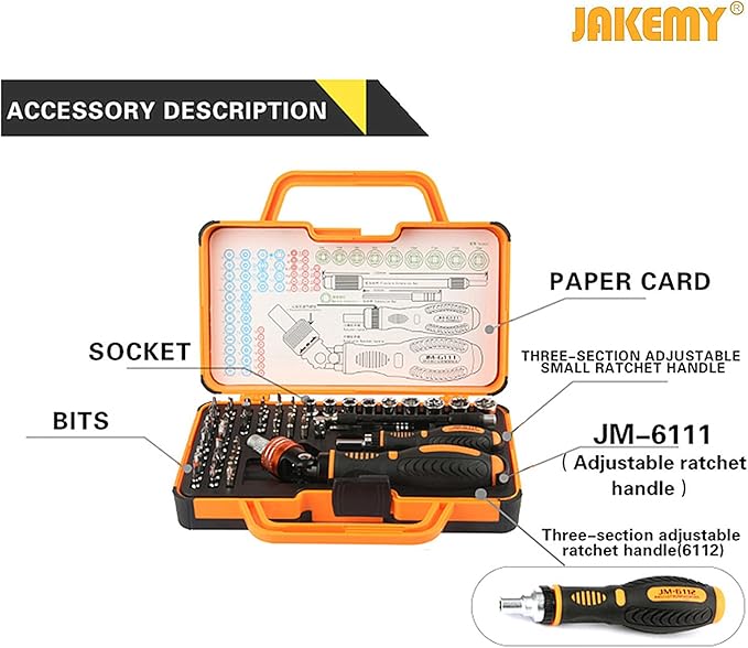 Precision Ratchet Screwdriver Set, JAKEMY 69 in 1 Household Screwdriver Home - Image 2