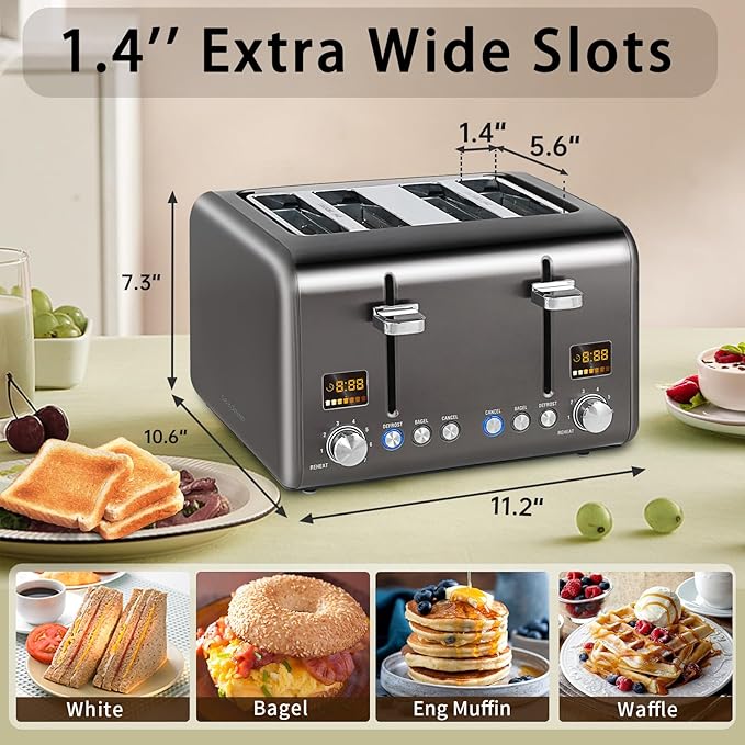 SEEDEEM 4 Slice Stainless Toaster - Image 2