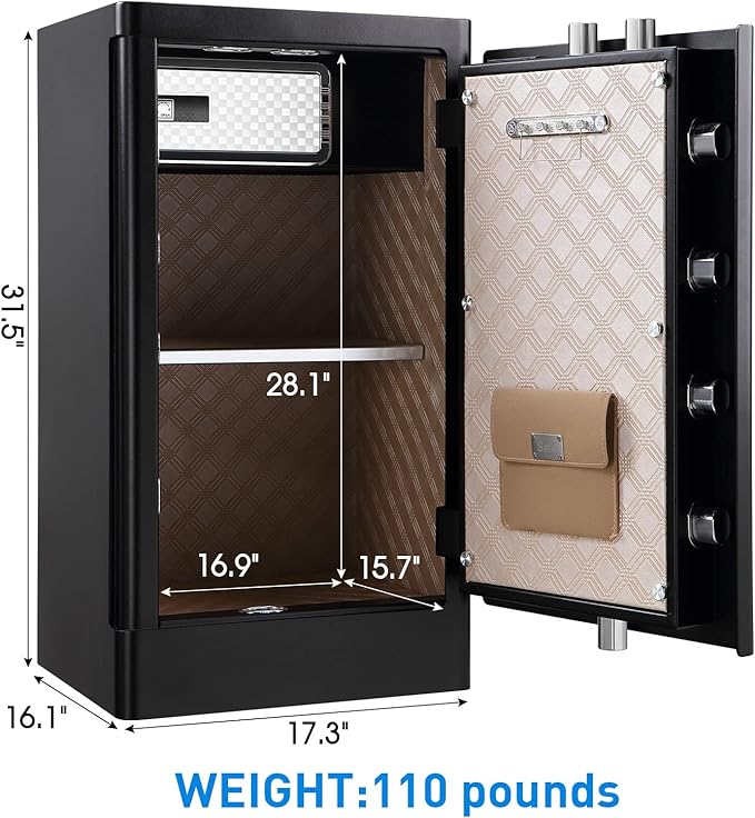 Tenamic Deluxe Biometric Fingerprint Safe Box Smart Touch Screen Fireproof Safe - Image 2