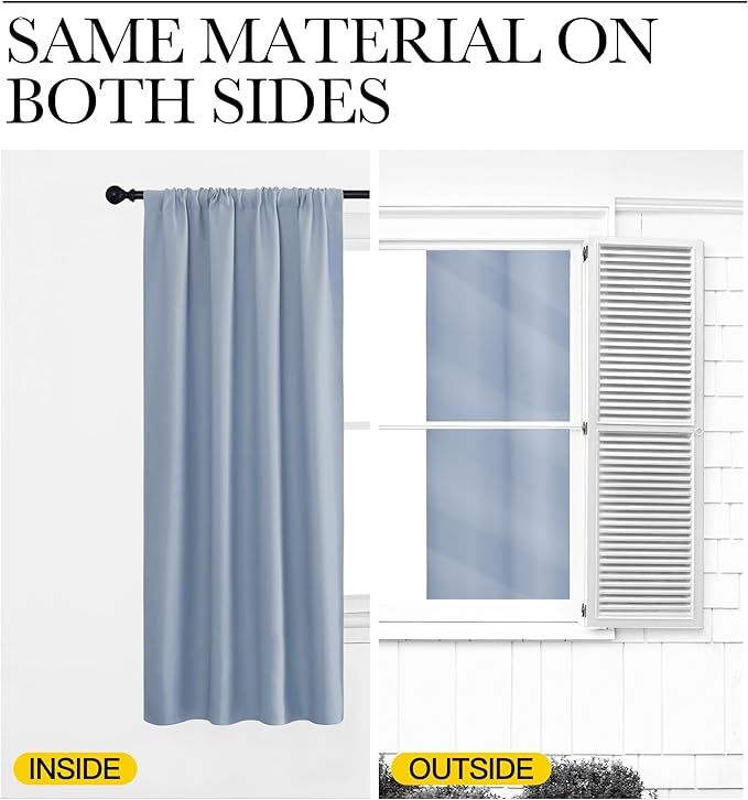 NICETOWN RV Blackout Curtains for Camper Windows, Vintage Blue, Short Blackout - Image 5