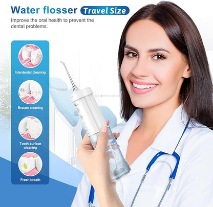 JNGOODS Mini Cordless Portable Water Flosser Oral Irrigator Water Teeth Cleaner - Image 2
