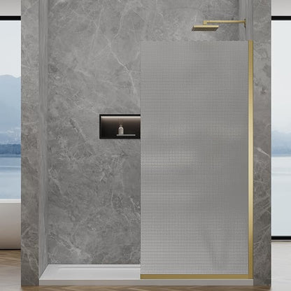 36"x76" Fixed Glass Shower Door, Square Pattern Textured Privacy 5/16" Thick - Image 2