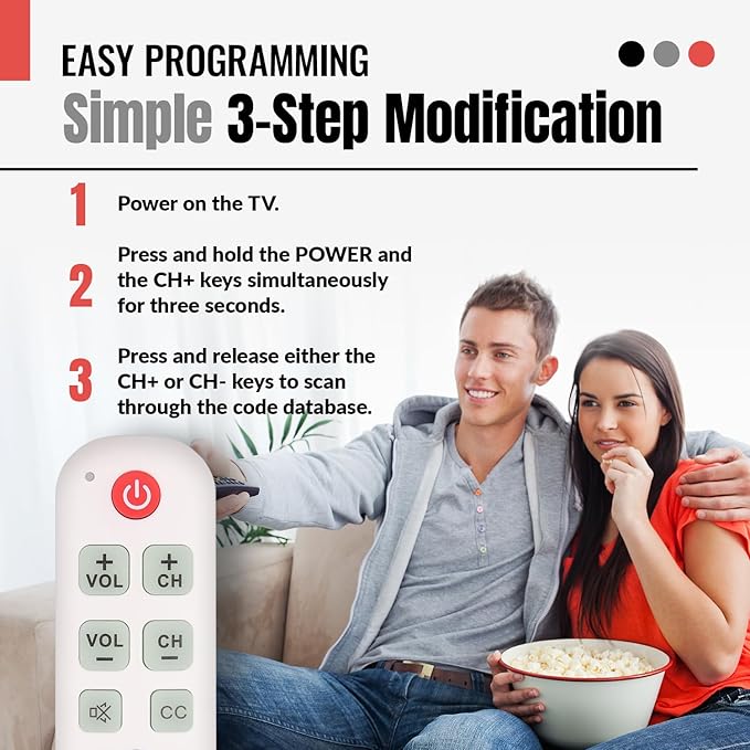 Anderic Easy Big Button Universal TV Remote Control. Easy to Use, Glow Keys - Image 9