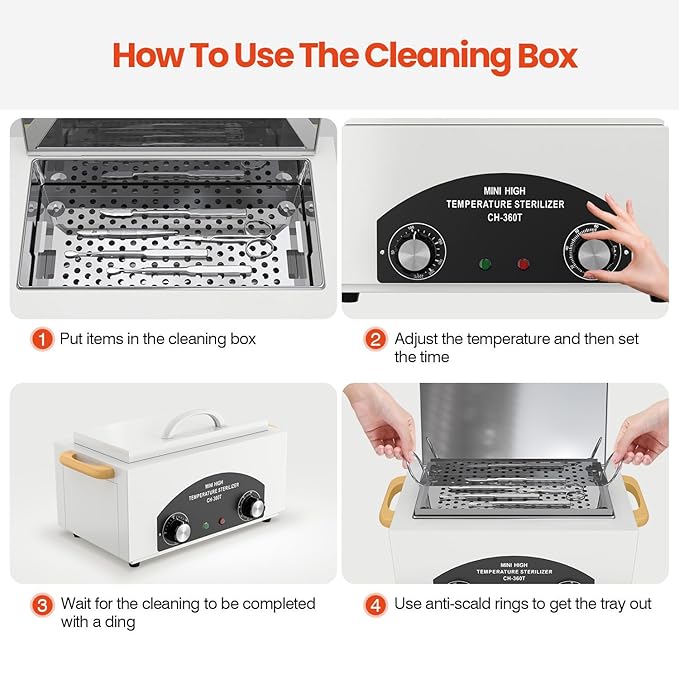 High Temperature Metal Tool Cleaner Machine, 2L Dry Heat Cleaning Box - Image 6