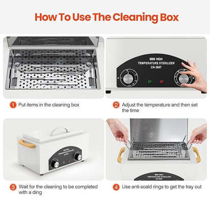 High Temperature Metal Tool Cleaner Machine, 2L Dry Heat Cleaning Box - Image 6