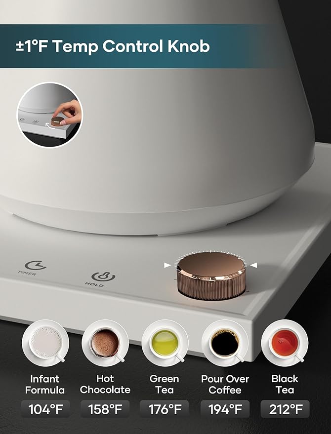 Electric Kettle, Gooseneck Electric Kettle, ±1℉ Precise Temperature Control - Image 3