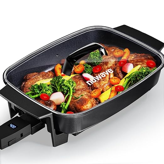 Nuwave Medley XL Digital Electric Skillet, Family Size Griddle w/Glass Lid by NuWave