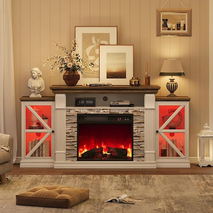 QUW Electric Fireplace TV Stand, Modern TV Console Table - Image 9