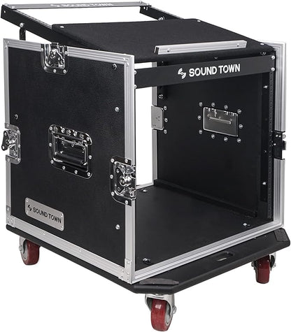 Sound Town Enhanced 1/2" Plywood 10U PA DJ Pro Audio Rack/Road ATA Case by SOUNDTOWN